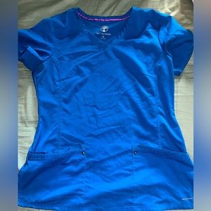 Healing Hands Scrub Top for Women - Size Medium - Royal Blue